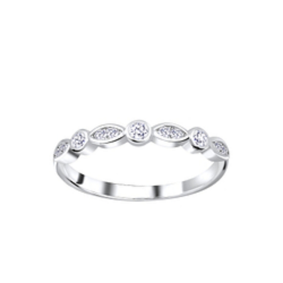 Silver Geometric Eternity Ring - Picture 1 of 4